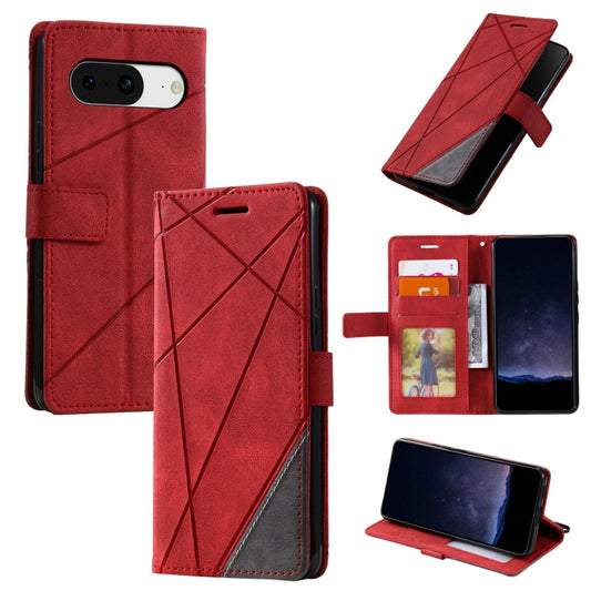 For Google Pixel 9 Skin Feel Splicing Leather Phone Case(Red) by buy2fix