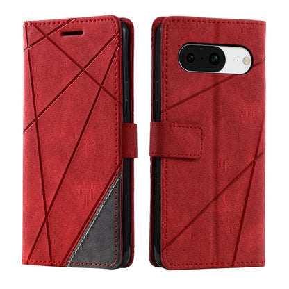 For Google Pixel 9 Skin Feel Splicing Leather Phone Case(Red) by buy2fix