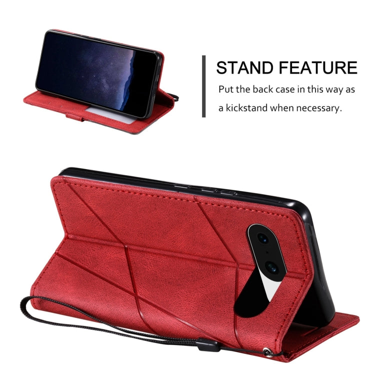 For Google Pixel 9 Skin Feel Splicing Leather Phone Case(Red) by buy2fix