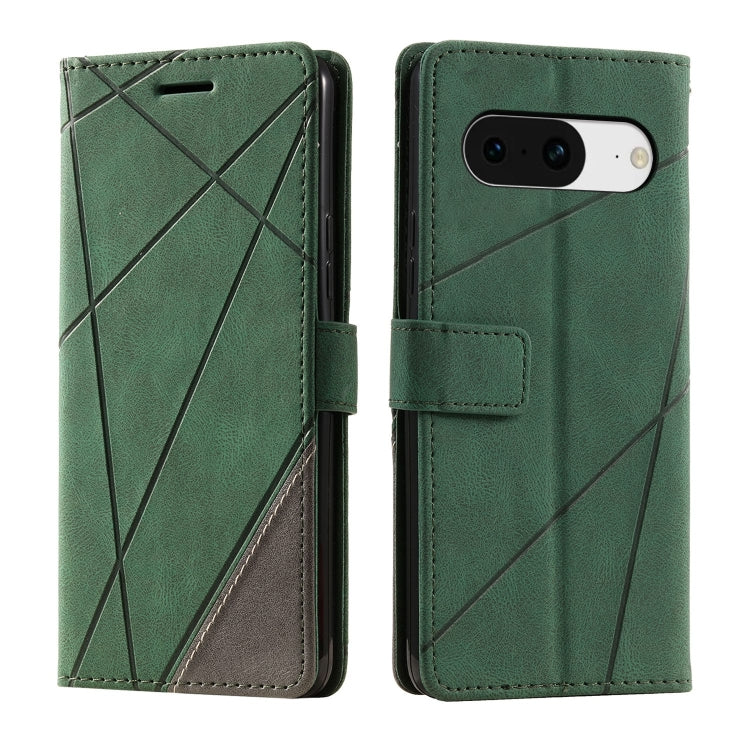 For Google Pixel 9 Skin Feel Splicing Leather Phone Case(Green) by buy2fix