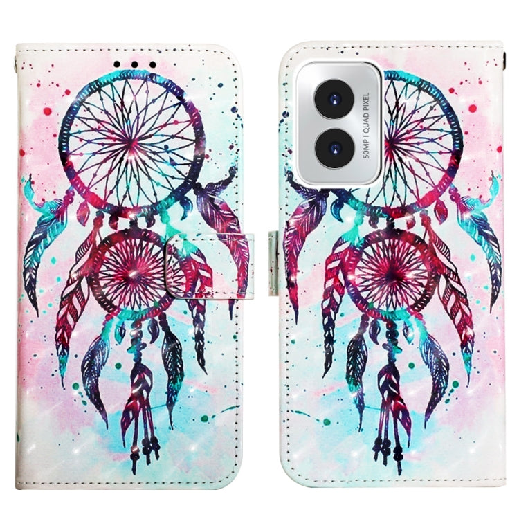 For Motorola Moto G Play 4G 2024 3D Painting Horizontal Flip Leather Phone Case(Color Drop Wind Chimes) by buy2fix