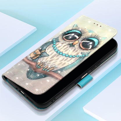 For Motorola Moto G Play 4G 2024 3D Painting Horizontal Flip Leather Phone Case(Grey Owl) by buy2fix