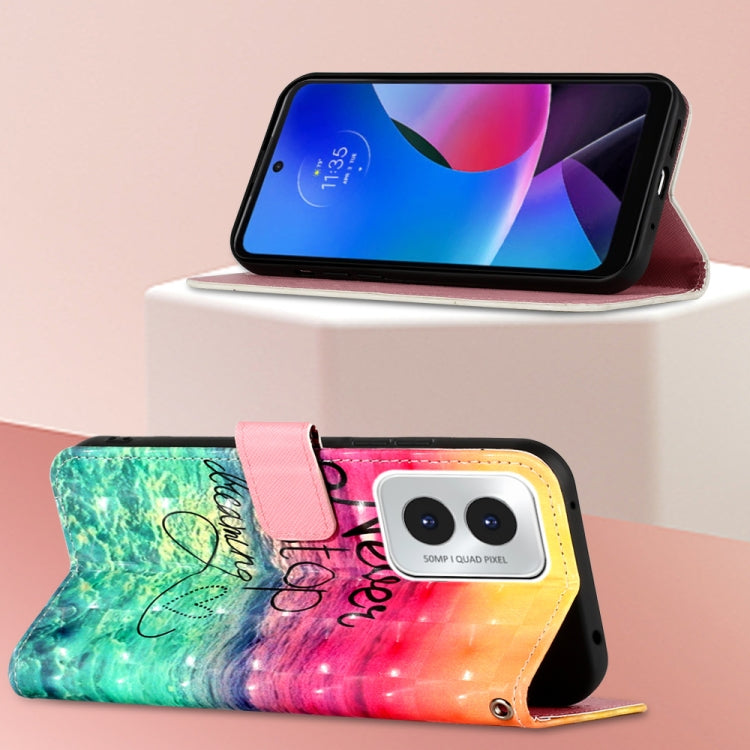 For Motorola Moto G Play 4G 2024 3D Painting Horizontal Flip Leather Phone Case(Chasing Dreams) by buy2fix