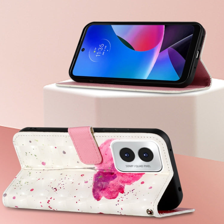 For Motorola Moto G Play 4G 2024 3D Painting Horizontal Flip Leather Phone Case(Flower) by buy2fix