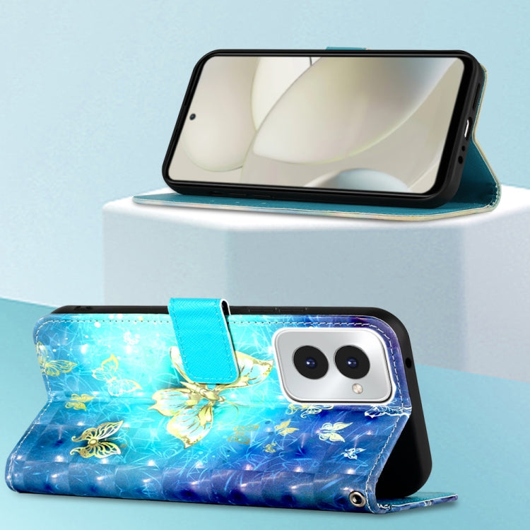 For Motorola Moto G Power 5G 2024 3D Painting Horizontal Flip Leather Phone Case(Golden Butterfly) by buy2fix