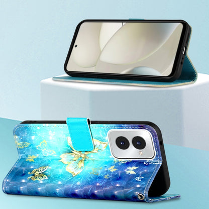 For Motorola Moto G Power 5G 2024 3D Painting Horizontal Flip Leather Phone Case(Golden Butterfly) by buy2fix