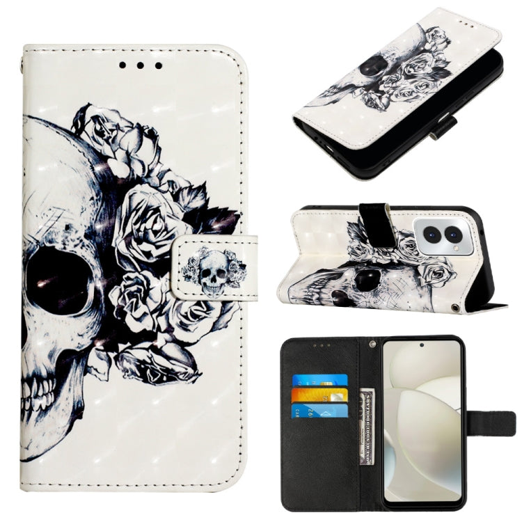 For Motorola Moto G Power 5G 2024 3D Painting Horizontal Flip Leather Phone Case(Skull) by buy2fix