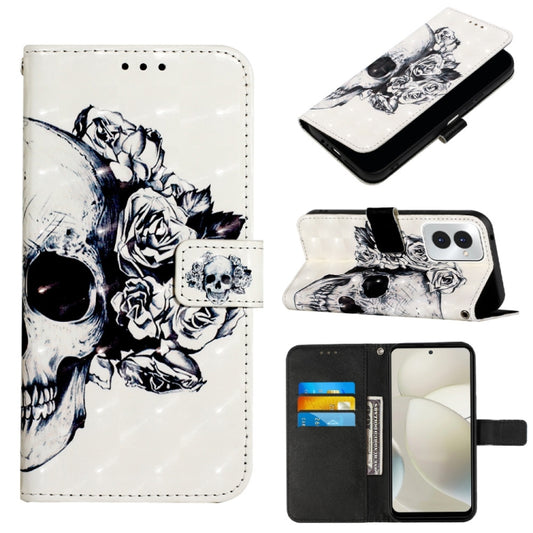 For Motorola Moto G Power 5G 2024 3D Painting Horizontal Flip Leather Phone Case(Skull) by buy2fix