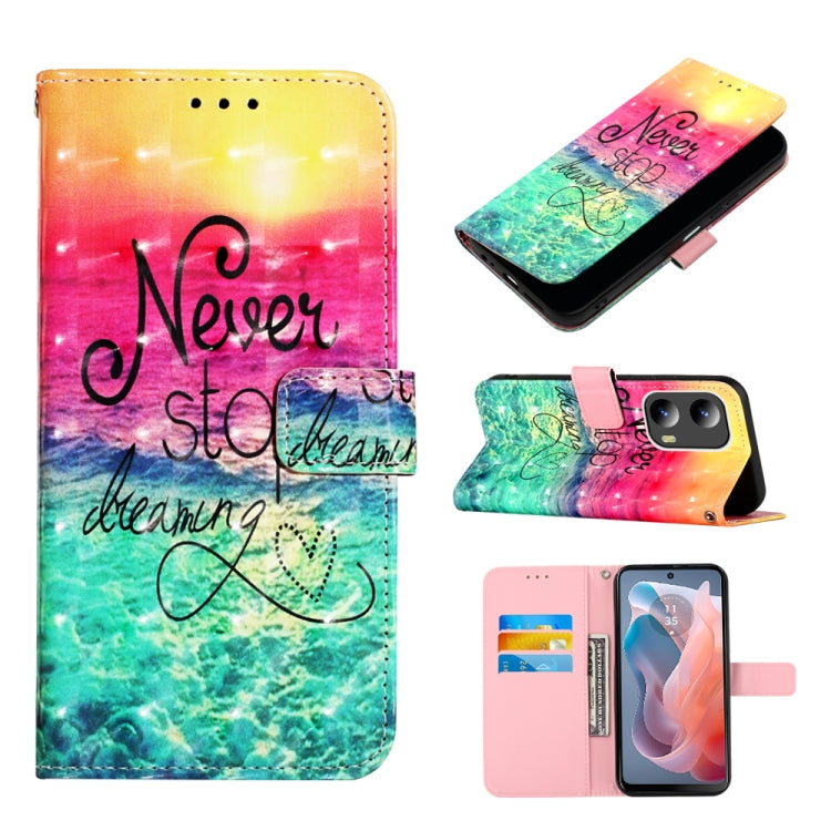 For Motorola Moto G Play 5G 2024 3D Painting Horizontal Flip Leather Phone Case(Chasing Dreams) by buy2fix