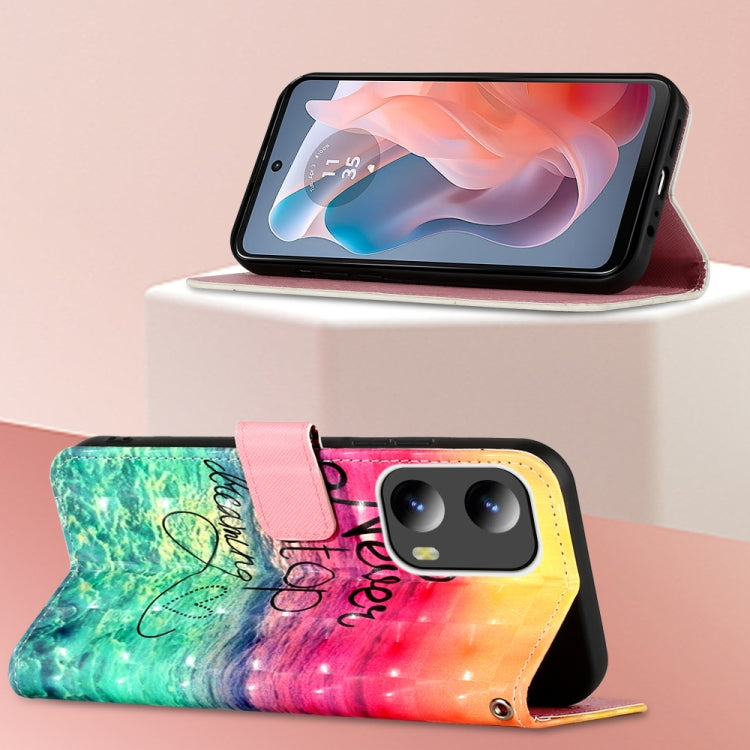 For Motorola Moto G Play 5G 2024 3D Painting Horizontal Flip Leather Phone Case(Chasing Dreams) by buy2fix