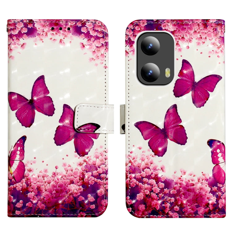 For Motorola Moto G Play 5G 2024 3D Painting Horizontal Flip Leather Phone Case(Rose Butterfly) by buy2fix