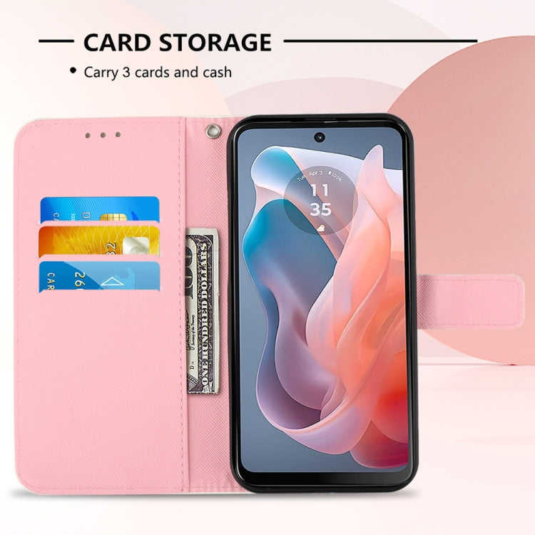 For Motorola Moto G Play 5G 2024 3D Painting Horizontal Flip Leather Phone Case(Rose Butterfly) by buy2fix