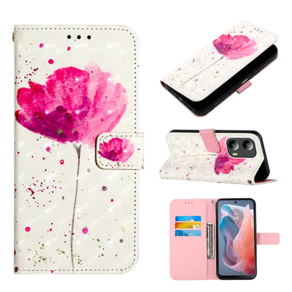For Motorola Moto G Play 5G 2024 3D Painting Horizontal Flip Leather Phone Case(Flower) by buy2fix