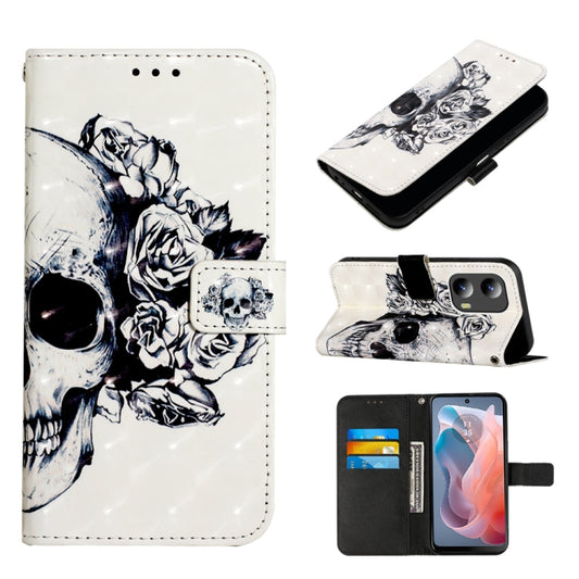 For Motorola Moto G Play 5G 2024 3D Painting Horizontal Flip Leather Phone Case(Skull) by buy2fix