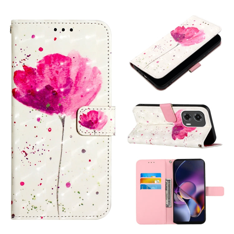 For Motorola Moto G Stylus 5G 2024 3D Painting Horizontal Flip Leather Phone Case(Flower) by buy2fix