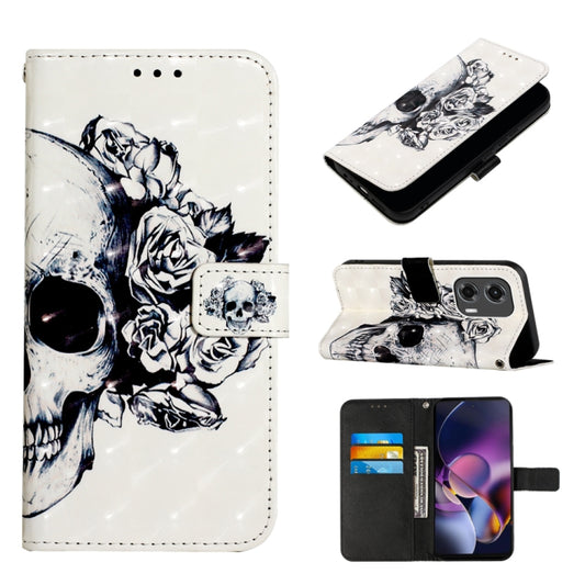 For Motorola Moto G Stylus 5G 2024 3D Painting Horizontal Flip Leather Phone Case(Skull) by buy2fix