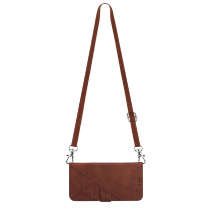 For Motorola Moto G Play 5G 2024 Crossbody 3D Embossed Flip Leather Phone Case(Brown) by buy2fix