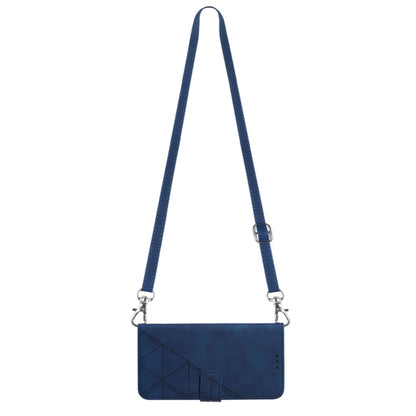 For Motorola Moto G Play 5G 2024 Crossbody 3D Embossed Flip Leather Phone Case(Blue) by buy2fix