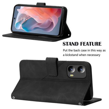 For Motorola Moto G Play 5G 2024 Crossbody 3D Embossed Flip Leather Phone Case(Black) by buy2fix