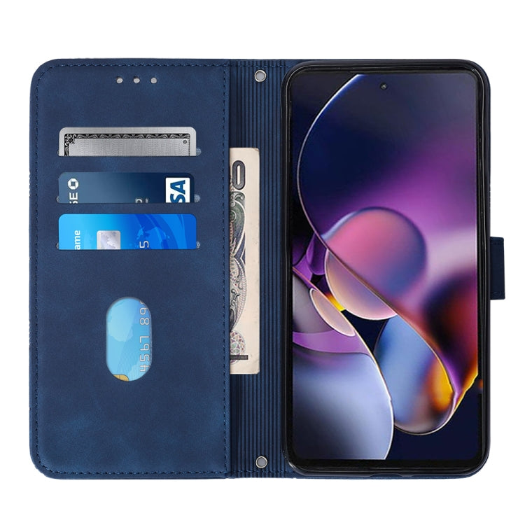 For Motorola Moto G Stylus 5G 2024 Crossbody 3D Embossed Flip Leather Phone Case(Blue) by buy2fix