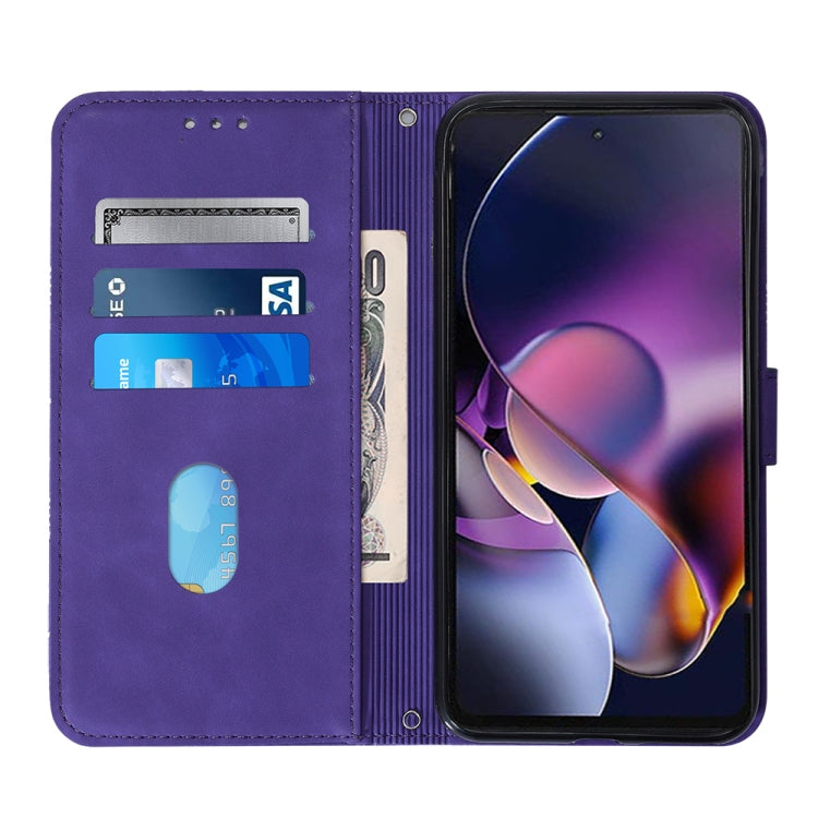 For Motorola Moto G Stylus 5G 2024 Crossbody 3D Embossed Flip Leather Phone Case(Purple) by buy2fix