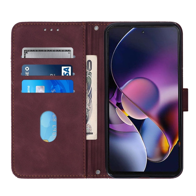 For Motorola Moto G Stylus 5G 2024 Crossbody 3D Embossed Flip Leather Phone Case(Wine Red) by buy2fix