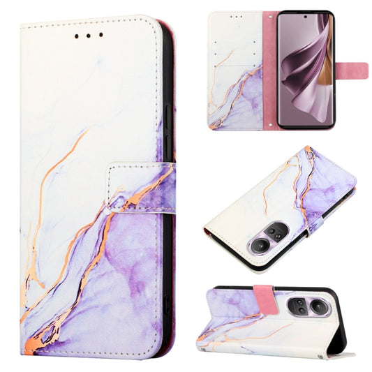For OPPO Reno10/10 Pro Global PT003 Marble Pattern Flip Leather Phone Case(LS006) by buy2fix