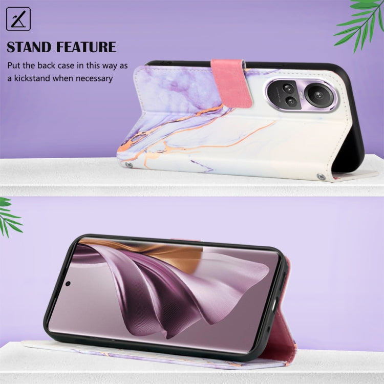 For OPPO Reno10/10 Pro Global PT003 Marble Pattern Flip Leather Phone Case(LS006) by buy2fix