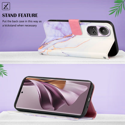 For OPPO Reno10/10 Pro Global PT003 Marble Pattern Flip Leather Phone Case(LS006) by buy2fix