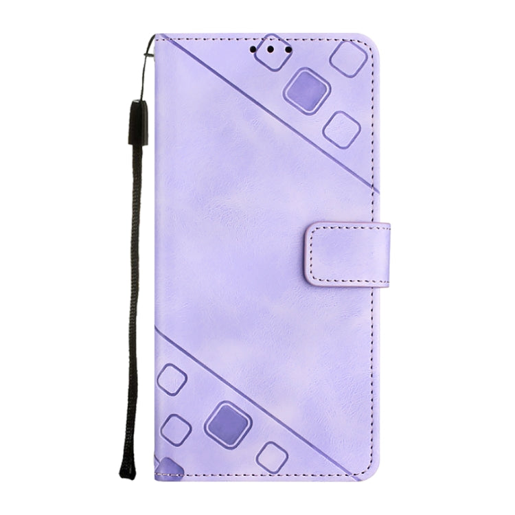 For Motorola Moto G Play 4G 2024 Skin Feel Embossed Leather Phone Case(Light Purple) by buy2fix