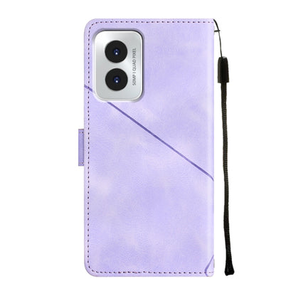 For Motorola Moto G Play 4G 2024 Skin Feel Embossed Leather Phone Case(Light Purple) by buy2fix
