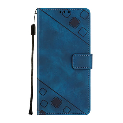 For Motorola Moto G Play 4G 2024 Skin Feel Embossed Leather Phone Case(Blue) by buy2fix