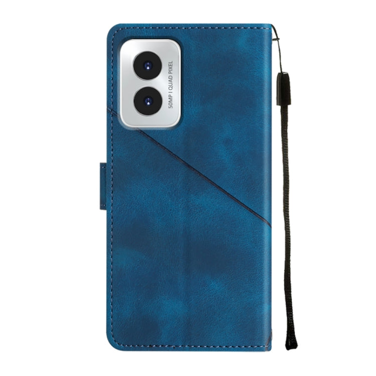 For Motorola Moto G Play 4G 2024 Skin Feel Embossed Leather Phone Case(Blue) by buy2fix