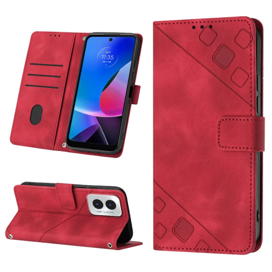 For Motorola Moto G Play 4G 2024 Skin Feel Embossed Leather Phone Case(Red) by buy2fix
