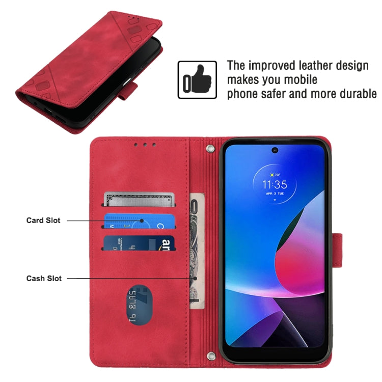 For Motorola Moto G Play 4G 2024 Skin Feel Embossed Leather Phone Case(Red) by buy2fix