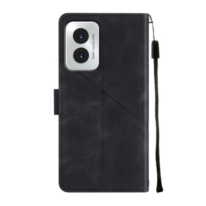 For Motorola Moto G Play 4G 2024 Skin Feel Embossed Leather Phone Case(Black) by buy2fix