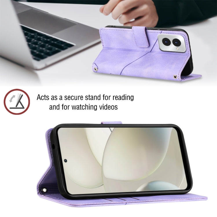 For Motorola Moto G Power 5G 2024 Skin Feel Embossed Leather Phone Case(Light Purple) by buy2fix