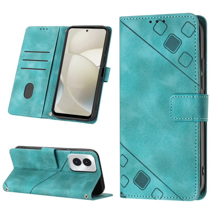 For Motorola Moto G Power 5G 2024 Skin Feel Embossed Leather Phone Case(Green) by buy2fix