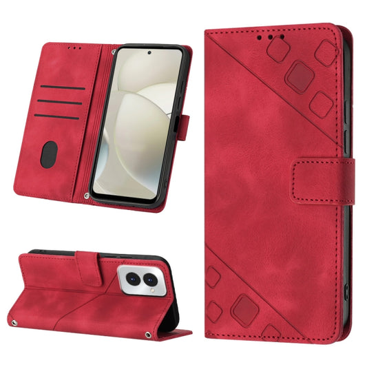 For Motorola Moto G Power 5G 2024 Skin Feel Embossed Leather Phone Case(Red) by buy2fix