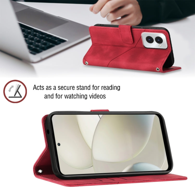 For Motorola Moto G Power 5G 2024 Skin Feel Embossed Leather Phone Case(Red) by buy2fix