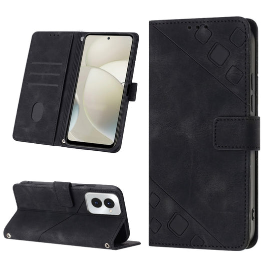 For Motorola Moto G Power 5G 2024 Skin Feel Embossed Leather Phone Case(Black) by buy2fix
