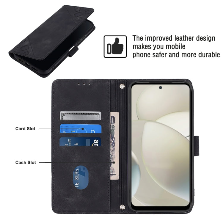 For Motorola Moto G Power 5G 2024 Skin Feel Embossed Leather Phone Case(Black) by buy2fix
