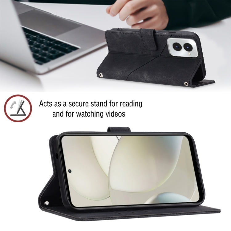 For Motorola Moto G Power 5G 2024 Skin Feel Embossed Leather Phone Case(Black) by buy2fix