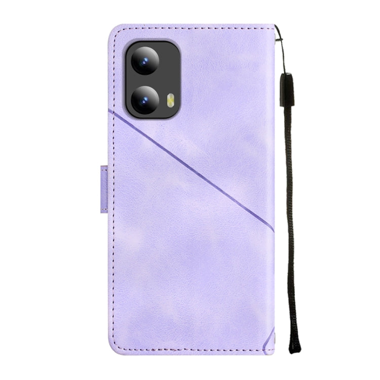 For Motorola Moto G Play 5G 2024 Skin Feel Embossed Leather Phone Case(Light Purple) by buy2fix