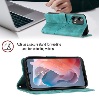 For Motorola Moto G Play 5G 2024 Skin Feel Embossed Leather Phone Case(Green) by buy2fix