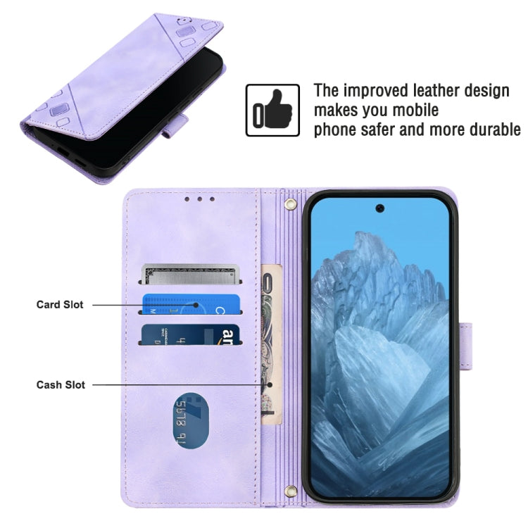 For Google Pixel 9 / 9 Pro Skin-feel Embossed Leather Phone Case(Light Purple) by buy2fix