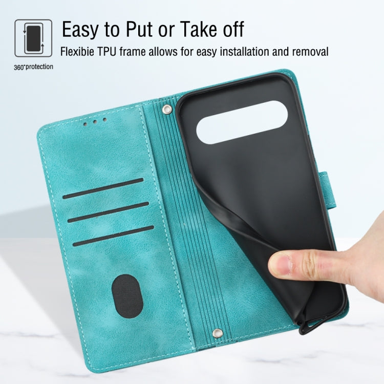 For Google Pixel 9 / 9 Pro Skin-feel Embossed Leather Phone Case(Green) by buy2fix