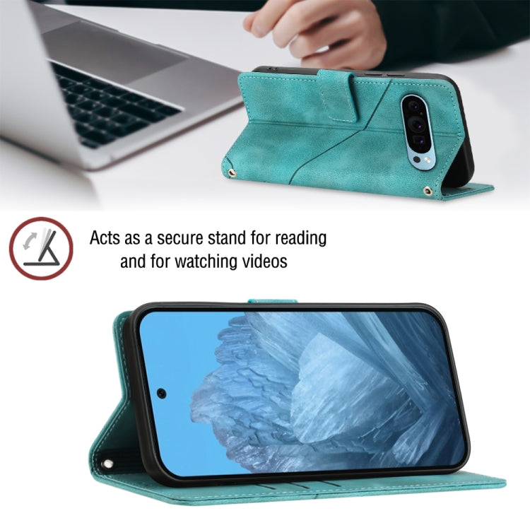 For Google Pixel 9 / 9 Pro Skin-feel Embossed Leather Phone Case(Green) by buy2fix