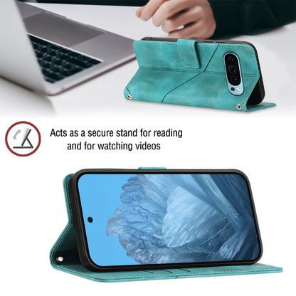 For Google Pixel 9 / 9 Pro Skin-feel Embossed Leather Phone Case(Green) by buy2fix