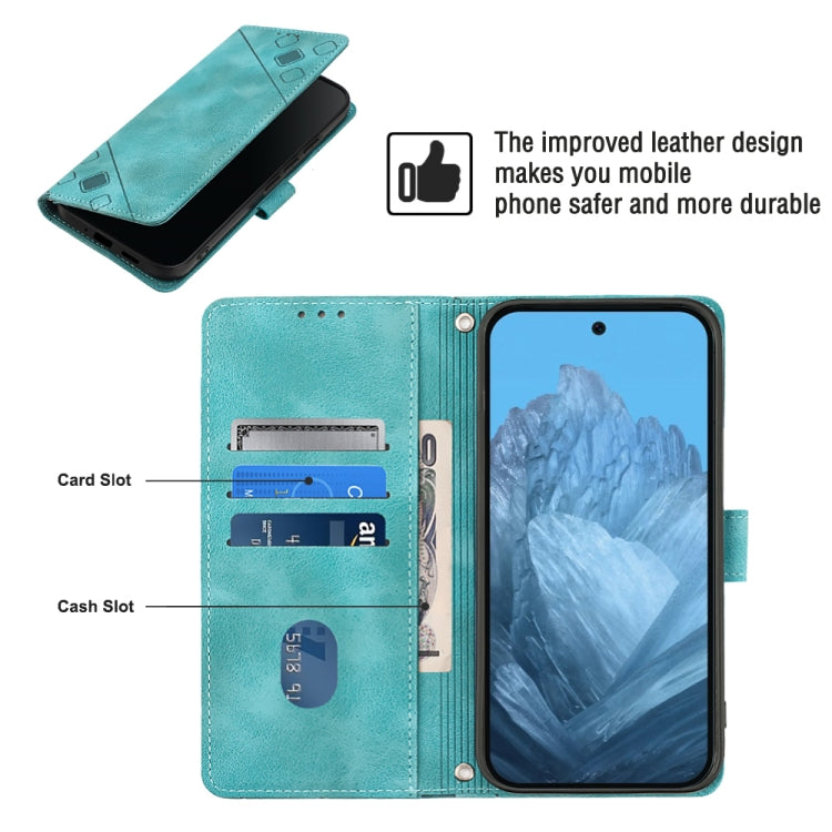 For Google Pixel 9 / 9 Pro Skin-feel Embossed Leather Phone Case(Green) by buy2fix